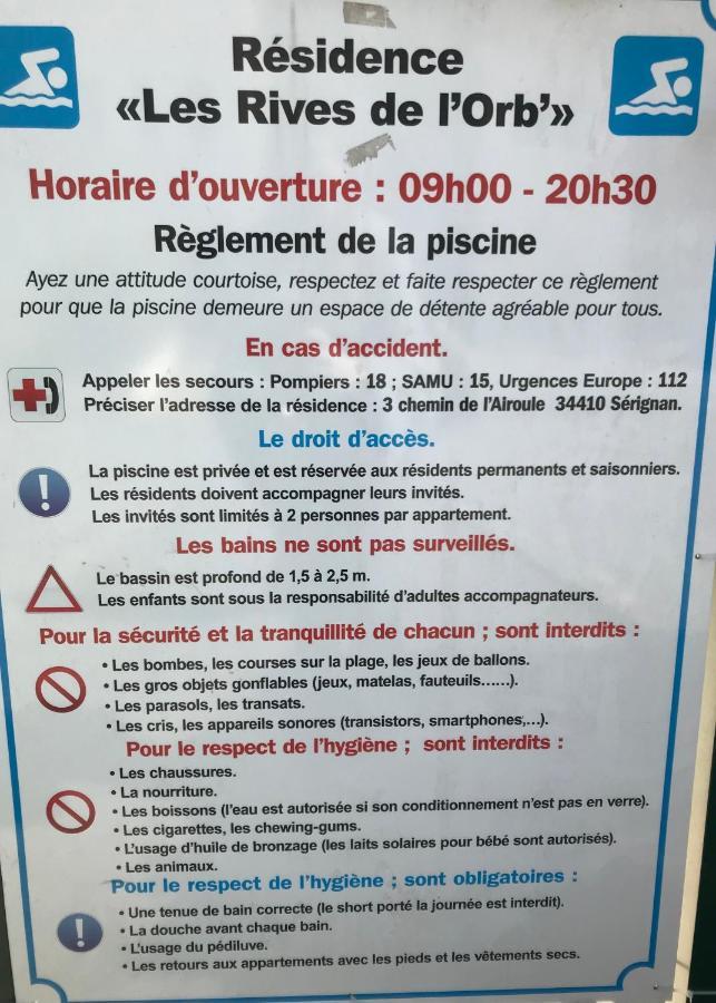 Vacances Avec Piscine Et Entree Autonome Dans Jolie Appartement Jusqu'A 4 Personnes Sérignan 외부 사진